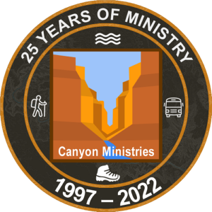 Canyon Ministries 25th Anniversary Logo Dark Trimmed Map 500px