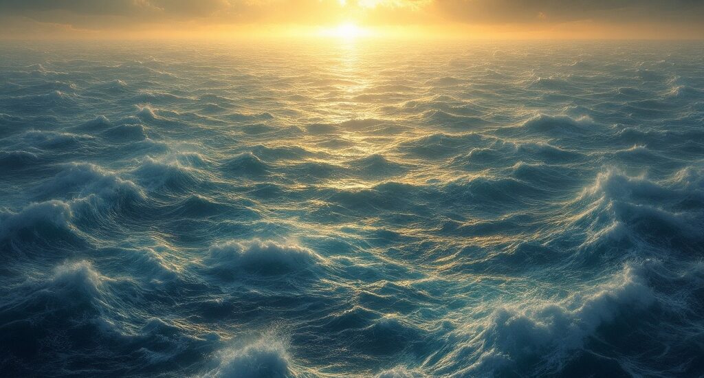 Ancient ships rest below, cradled by the ocean floor, their stories whispered by the restless sea.