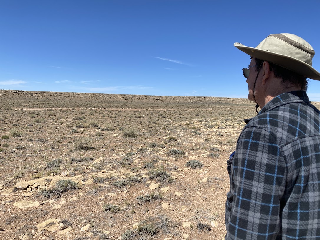 Geologist Steve Austin looking at Nate's Hill in the Bidahochi Basin